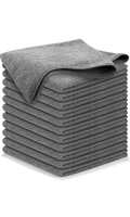 EUFLORIA Microfiber Cloth - 40×40-340 GSM Grey (Pack of 4)