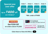 Flipkart Kilos - Special New User offer up to ₹400 off on 4 orders + ₹50 off on ₹500 + extra 7% off