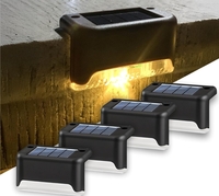  Btag Sun-Powered Deck Light, Rechargeable Waterproof LED Sun-Powered Lights for Stairs, Step, Fence, Railing, Yard with Ip65 Protection with Wide Angle Lighting Pack of 4 