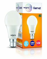 wipro Garnet 14W LED Bulb for Home & Office |Cool Day White (6500K) | B22 Base|220 Degree Light Coverage |4Kv Surge Protection |400V High Voltage Protection |Energy Efficient | Pack of 1