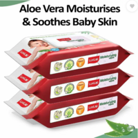  LuvLap Baby Moisturising Wipes with Aloe Vera,72N Pack of 3 Combo 