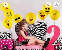 Party Propz Printed Face Expression Latex Rubber Balloon, 25 Pcs Emoji Balloons | Yellow