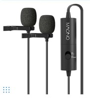MAONO AU-200 Dual Collar Lavalier Microphone, Condenser Clip on Mic for Youtube Recording, Mobile phone, pc Microphone