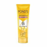 POND'S Sun Miracle SPF 55 PA+++ Light Sunscreen - Protect & Bright, With 3% Niacinamide, Fade Dark Spots in 4 Weeks, Lightweight, No White Cast 50g, All