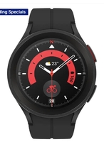 Samsung Watch 5 AMOLED displayLTE callingwith advanced GPS tracking  (Black Titanium Strap, Free Size)