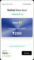 CRED gift card -> flipkart gift card @8% off