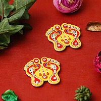 eCraftIndia Lakshmi Charan Paduka Stickers For Home Office Puja Ghar Temple