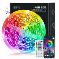 KEELIXIN 65.6ft Led Lights for Bedroom,Smart Sync with Music,5050 RGB LED Strip Lights with Remote & Bluetooth APP Control,Color Changing Luces Led para Cuarto,Led Strip Lights for Room,TV,Party