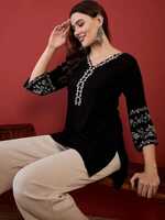 Party Embroidered Women Black Top @146 +13 SC