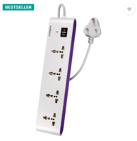 Crompton Powerbox Alpha S 4 Socket Extension Boards  (White, Purple, 2 m)