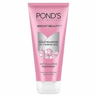 POND's Bright Beauty Anti-Dullness & Brightening Facewash With Niacinamide | For Glass-Skin Like Shine And With 4X Visibly Brighter Skin, 200Gm