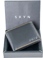 Lowest Price : SKYN Men Formal Black / Brown Genuine Leather RFID Wallet, Just Rs 248 with supercoins and bank offer