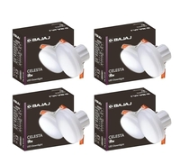 Bajaj Celesta LED Downlight 3-in-1 Colour | 5W LED Downlight | for Smaller Spaces | Long Life of 25000 Hours (Pack of 4)
