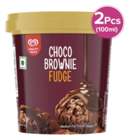 Kwality Wall's Choco Brownie Fudge Frozen Dessert Cup 100 ml x 2 [location specific]