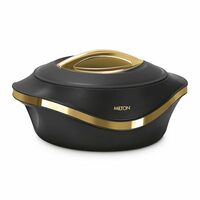 MILTON Pearl 2000 Inner Stainless Steel Casserole, 1.96 Litre, Black | BPA Free | Food Grade | Easy to Carry | Easy to Store | Chapati | Roti | Curd Maker