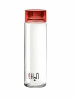 CELLO H2O Glass Fridge Water Bottle with Plastic Cap 920ml, Red | Leakproof & Durable | Wide Mouth, Easy to Clean | Easy Grip Glass Water Bottle for Kitchen, Home, Office, Gym, Travel