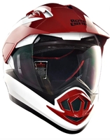 ROYAL ENFIELD Escapade Dual Sport ISI & DOT Certified with Visor Motorbike Helmet (White & Red)