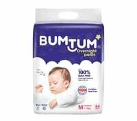 Bumtum Pant Baby Overnight Diaper (M, 44 Pieces, All-Night Dryness) [MaxxSaver] (location specific)