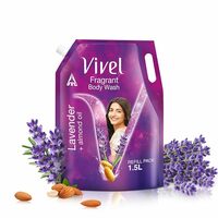 Vivel Lavender & Almond Oil Body Wash | 1500ml XL Refill | Moisturizing & Fragrant Cleanser for Soft, Smooth Skin