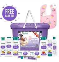 HIMALAYA Happy Baby Gift Pack with Baby Bib (9 in 1)  (Purple)