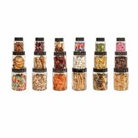 CELLO Diamond Kitchen Storage Containers with Lids, Set of 18 (6 x 300ml, 6 x 650ml, 6 x 1200ml), Clear | Stackable | For Grains, Pulses, Spice, Cereal, Cookies, Dry Fruits | Fridge Storage Container