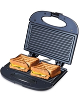 Bajaj New SWX 400 2-Slice Sandwich Grill Toaster | Non-Stick Coating Plates | Buckle Clip Handle | 2 Years Warranty Black 