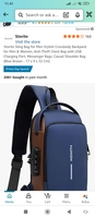 Storite Sling Bag for Men Stylish Crossbody Backpack for Men & Women, Anti-Theft Chest Bag with USB Charging Port, Messenger Bags, Casual Shoulder Bag (Blue Brown - 17 x 9 x 32 Cm)
