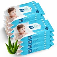Mee Mee Baby Gentle soft Moisturing Wet Wipes with Aloe Vera extracts (unscented) without lid |72 pcs| Pack of 8