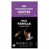 COLOMBIAN BREW COFFEE Vanilla Instant Coffee Powder, No Sugar Vegan, 100gm, Box