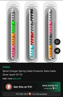Spiral charger cable protector 12 piece @31rs