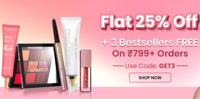 Swiss Beauty - Flat 25% Off + Buy 3 Products Free on Orders Rs.799+