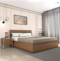 Flipkart Perfect Homes Birmingham Engineered Wood Queen Bed  (Planked Walnut)