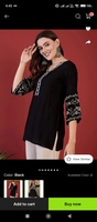  Mahira's Comfort Party Embroidered Women Black Top 