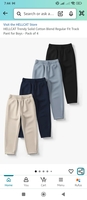 HELLCAT Trendy Solid Cotton Blend Regular Fit Track Pant for Boys - Pack of 4