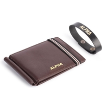  Alpha Premium Leather Mens Wallet Top Grain Leather Brown 