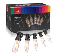 (LOWEST EVER)Havells Glass Celebrations Dian Led String Light for Indoor & Outdoor Festival Decoration (10 Metre,33 Feet, 21 Bulbs & 3 Spare Bulbs), Multicolor