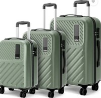 SAFARI  Hard Body Set of 3 Luggage 8 Wheels - ZODIAC 3P SET 4W - Dark Green