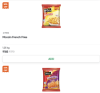 Swiggy Instamart search French fries
