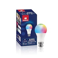 Havells Glamax 9W B22 WiFi LED Smart Bulb with Music Sync Function, Compatible with Alexa and Google Assistant