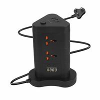 [Prime] ZEBRONICS Power Block 385, Tower Extension Board/Strip, 2500 Watts, 10 Amps, 1x Type C Port, 8X Universal Socket, 2X USB Port, LED Indicator, Digital Counter, On/Off Switch, 5 Meter, Black