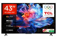 TCL 108 cm (43 inches) Metallic Bezel Less Series 4K Ultra HD Smart LED Google TV 43V6C (Black)