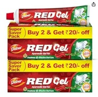 Dabur Red Gel Ayurvedic Toothpaste - 600g (150g x 4) | Reduction in Bad Breath, Plaque & Gingivitis | Freshness with Protection | For Healthy Gums & Effective Dental Care