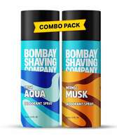Bombay Shaving Company Deodorant Aerosol Combo - Aqua & Musk - 150Ml X 2 |Deodorant For Men Long Lasting| 300 ML (Lemon)