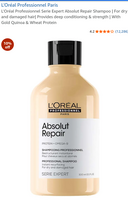 L'Oréal Professionnel Serie Expert Absolut Repair Shampoo | For dry and damaged hair| Provides deep conditioning & strength | With Gold Quinoa & Wheat Protein.