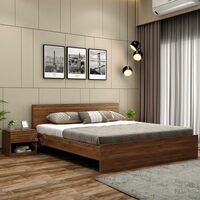 Wooden Street Harper Bed Premium Engineered Wood King Size Bed Without Storage