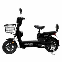 Green Udaan Low Speed Electric Scooter Non RTO 30KM Range Black with Portable Charger