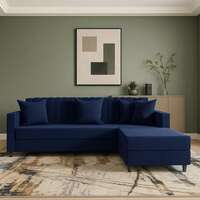 FURNY Koreno 4 Seater L Shape Convertible Sofa Set for Living Room