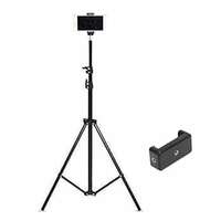 Tygot Lightweight & Portable Portable 7 Feet (84 Inch) Long Tripod Stand with Adjustable Mobile Clip Holder for All Mobiles & Cameras (Black)