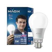 MAGIK Maximo Plus 5W LED Bulb | Cool White (6500K) | B22 Base | Energy Efficient with 4kV Surge Protection | Long Life LED | Pack of 1