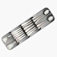 Arto Plastic Compact Cutlery Organizer Rack | Kitchen Knife Fork Spoon Tray Storage Holder | Cutlery Drawer Organiser Kitchen Utensil Holder (Multicolor) (Cutlery)(39.6 X 11 X 5.5 cm)